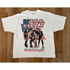 Vintage KISS Kick-Em-In-The-Teeth American Rock Concert T Shirt 2X 2003 Back Hit